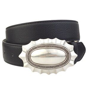Shiny Silver Western Buckle Belt
